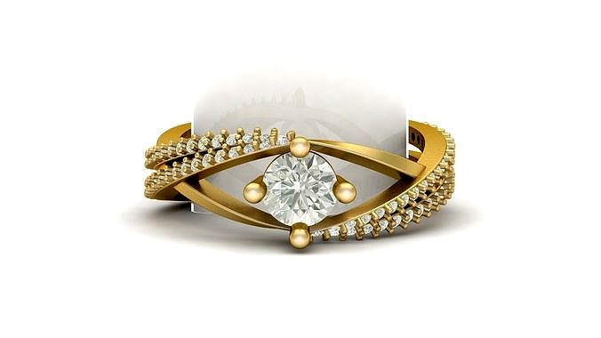 Promise Band Twisted Engagement Ring | 3D