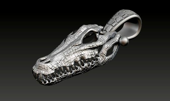 Crocodile skull pendant 3d model | 3D