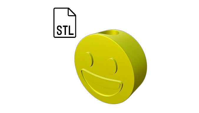 Stl file of Straw topper Big Smile Smiley for 3d printing  | 3D