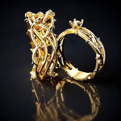 crown of thorns rings | 3D