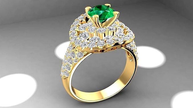 hongkong diamond ring for women 1092 | 3D