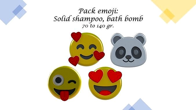 Emoji mold pack bath bomb solid shampoo | 3D