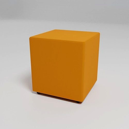 MIX - square shaped pouf with castors -