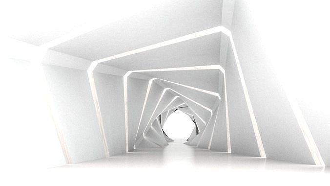 Square Tunnel Rotation Low Poly