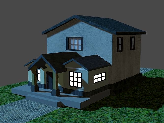 low poly house