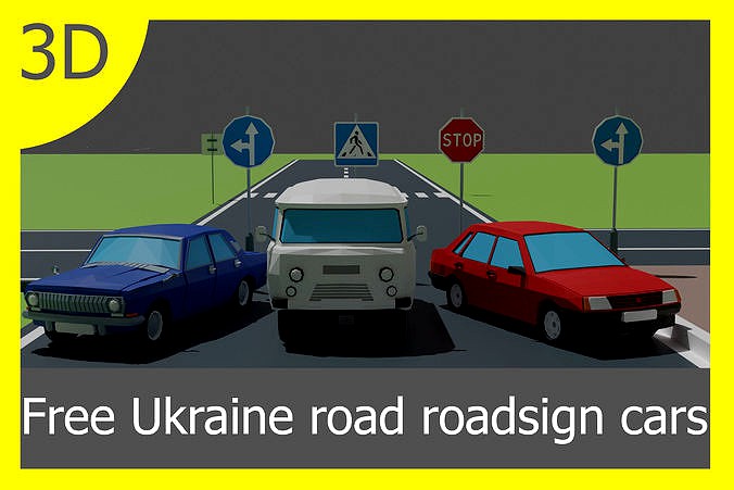 free Ukraine road roadsign cars