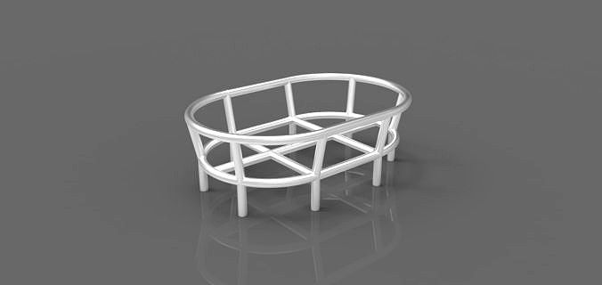 Rope basket oval | 3D