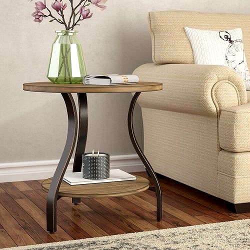 Bess Wood End Side Nighstand  Table