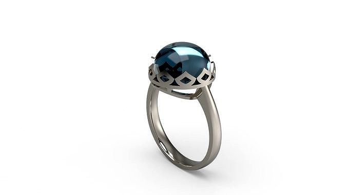 Woman Solitaire Ring 116 | 3D
