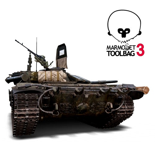 3D T72 B3 Main Battle Tank Low-Poly PBR materials