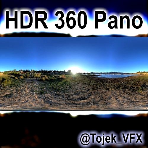 HDR 360 Panorama - Big Bear Lake - 112 Big Bear Beach sunse