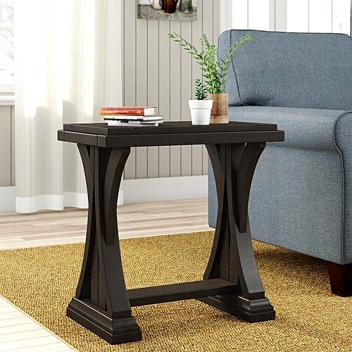 Aisling Wood Trestle End Side Table