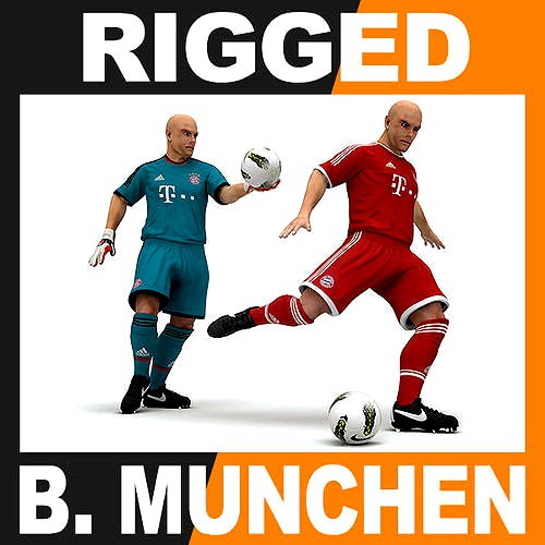 Rigged Football Player and Goalkeeper - FC Bayern Munchen