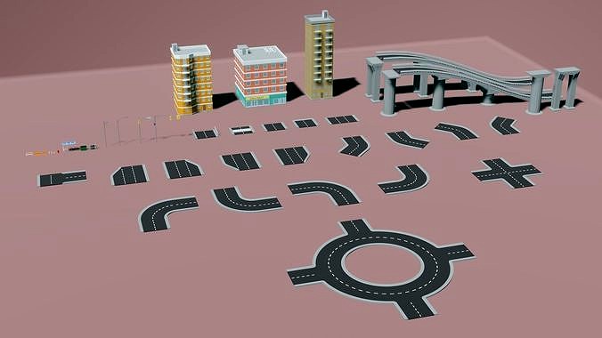 Low poly City asset pack