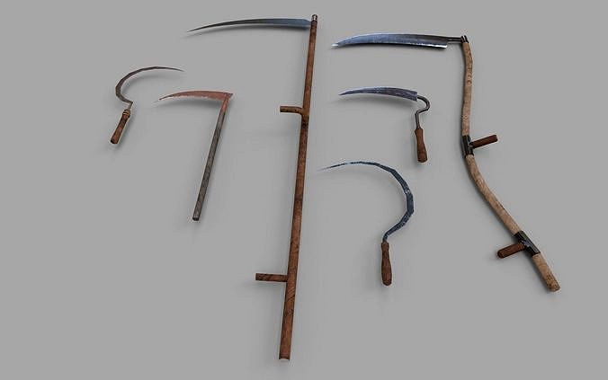 Pack of 6 Medieval Farm Scythe and Sickles