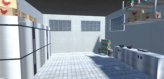 low poly chicken kitchen