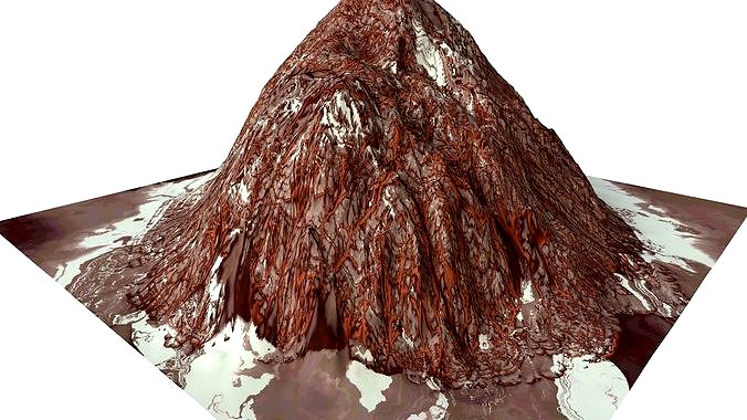 Red Snow ICE Mountain Canyon Desert Low Poly Terrain Rock 7