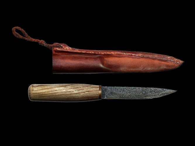 Knife and sheath midieval 3D scan