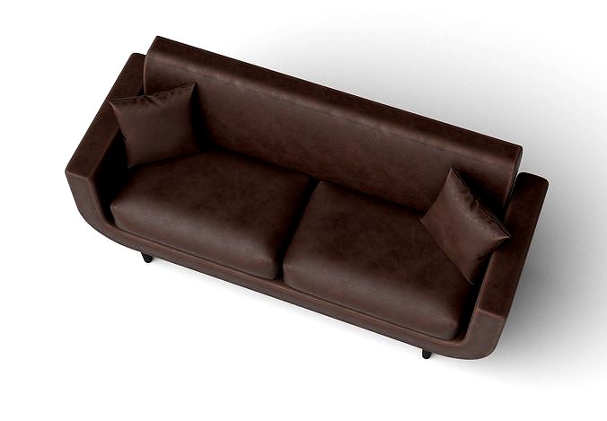 High Poly Modern Leather Sofa - High Resolution Model