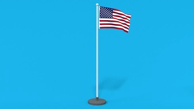 Low Poly Seamless Animated USA Flag