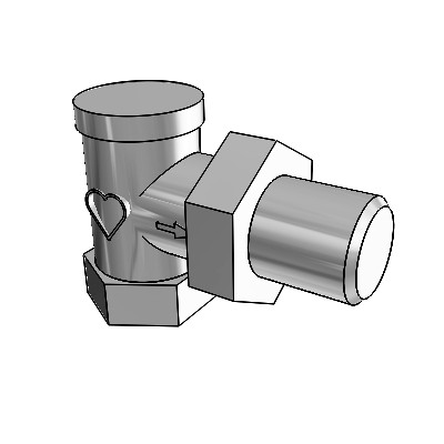 Pipe valve lockshield return angled 3724 13