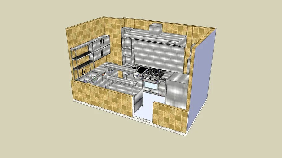 cuisine inox 3d