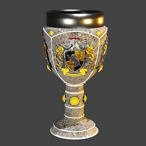 Hufflepuff Goblet with crest 3D model