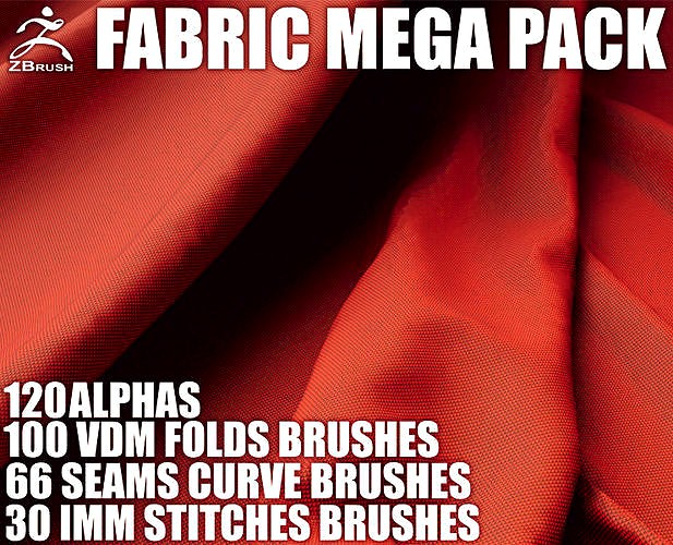 Fabric Mega Pack for ZBrush Brushes Alphas