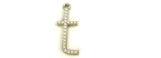 Diamond t Pendant Gold Silver Platinum Luxury Jewelry | 3D