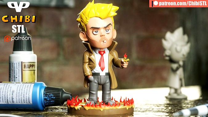 Constantine Chibi STL for 3D Printing ChibiSTL 3DXM | 3D