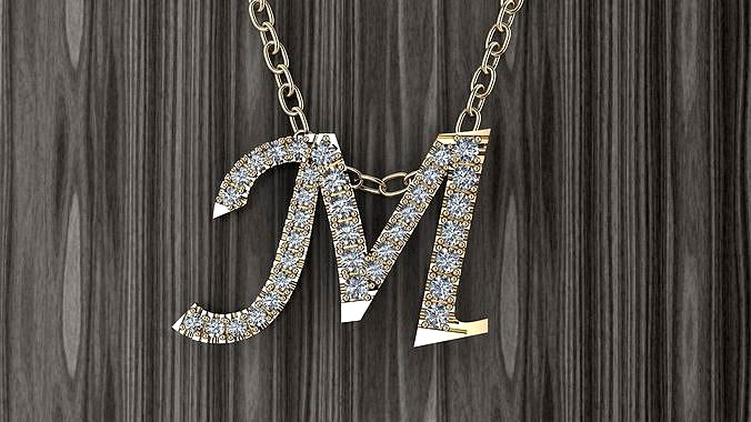Jewelry Alphabet Pendant M | 3D model