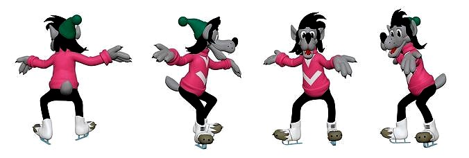 001302 nu pogodi wolf of the ice skates 3dp | 3D