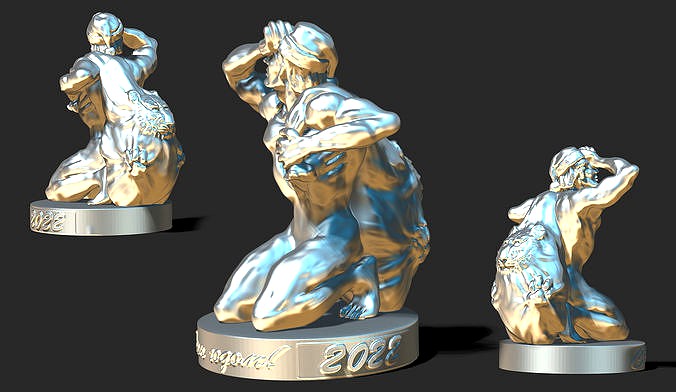 New Year Orpheus with a tiger in a bag  | 3D