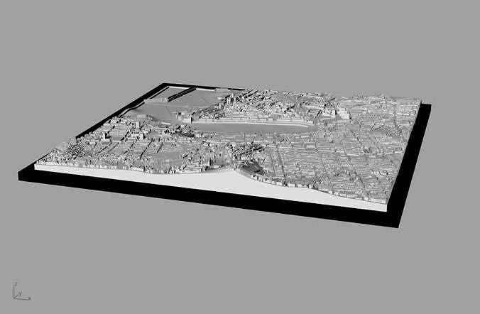 3D Marseille Map City Art Landmark Marseille Skyline 3D Art | 3D