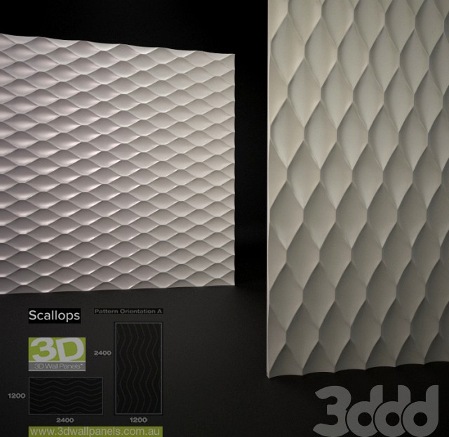 3D Wall Panels Scallops