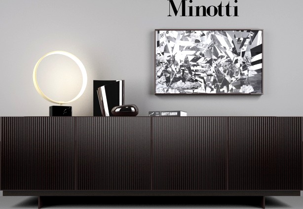 Minotti Aylon Sideboard with Accessories
