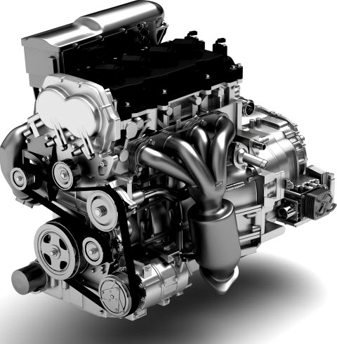 Nissan-hybrid engine and transmition3d model