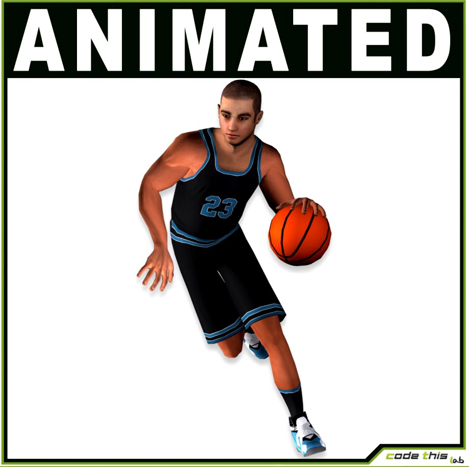 White Basketball Player 7538 tris3d model