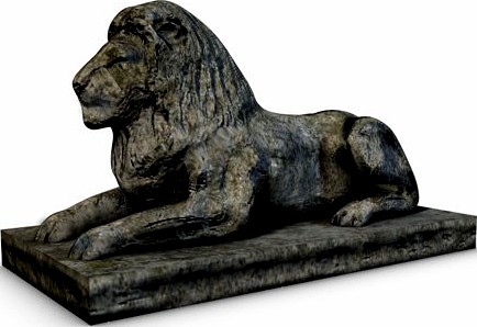 Low poly stone lion3d model