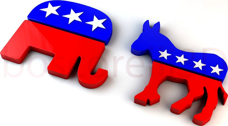 Democrat and Republican Party Symbols3d model