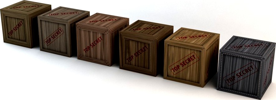 Top Secret Wooden Crates Pack3d model