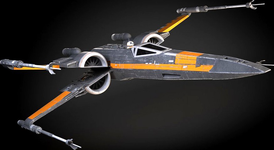 Star Wars X-Wing Fighter Black with Interior3d model