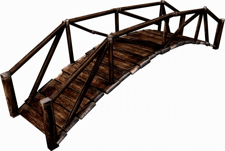 Curve plank bridge3d model