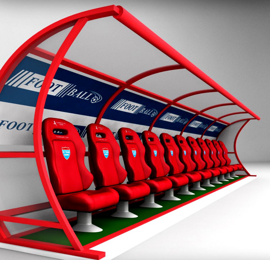 Stadium seating reserve bench3d model