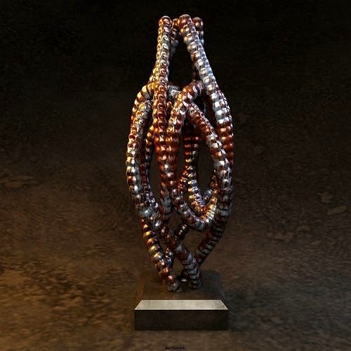 Abstract vase made of rebar | 3D