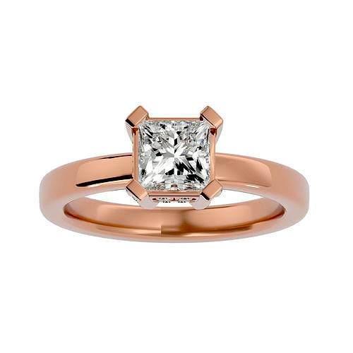 Single Princess diamond Women solitaire ring with 360 View | 3D