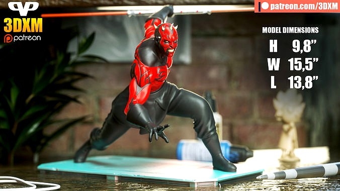 Darth Maul for 3D Printing STL | 3D