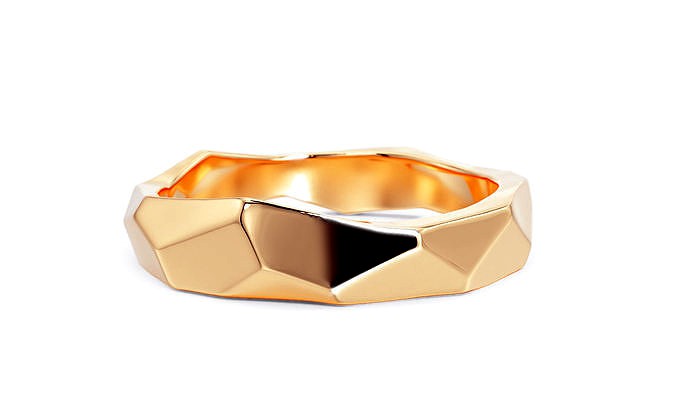 geometric gold ring | 3D