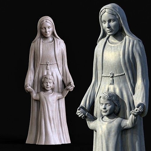 Virgin Mary with Jesus baby  3D PRINT statue | 3D