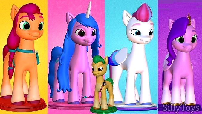 Sunny Izzy Zipp Hitch and Pipp - My Little Pony A New Generation | 3D model